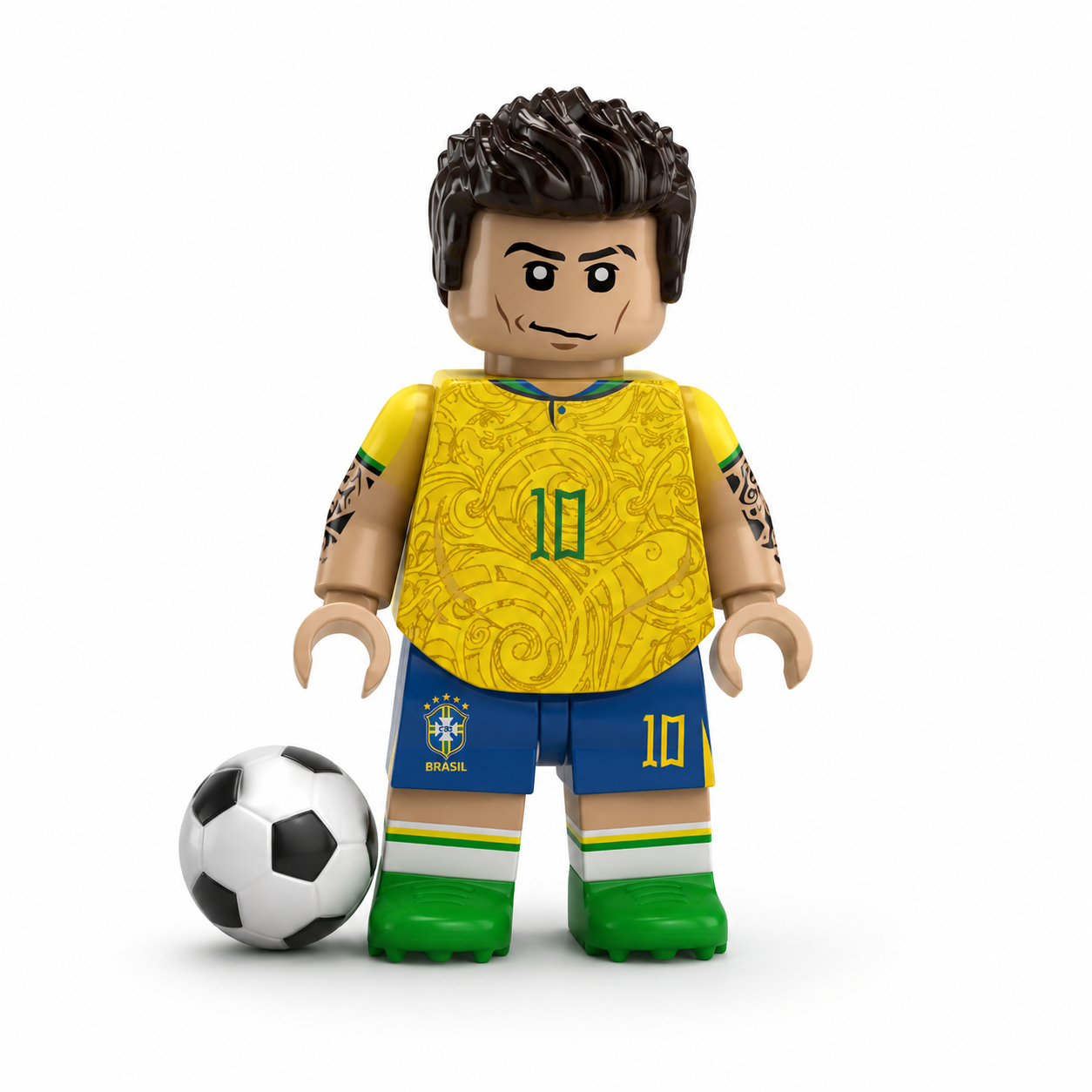Boneco Neymar Estilo LEGO Seleção Brasileira