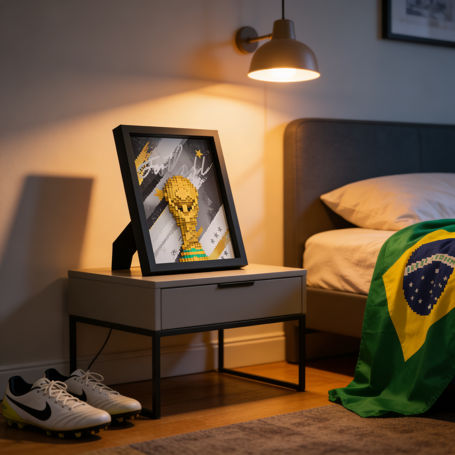Quadro Decorativo Taça do Mundo LEGO Style