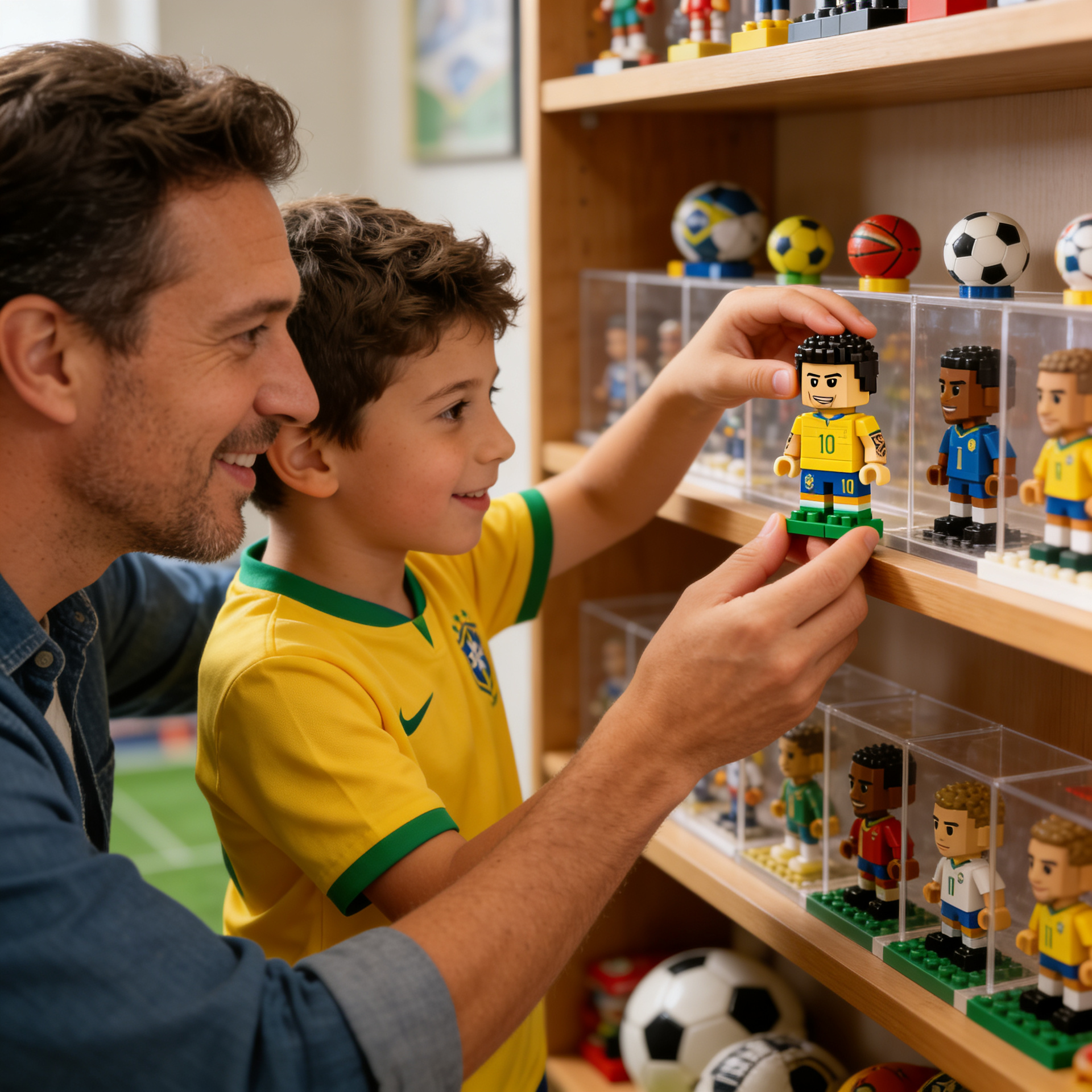 Boneco Neymar Estilo LEGO Seleção Brasileira