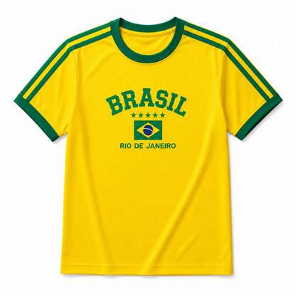 Camisa Retro Brasil Amarela