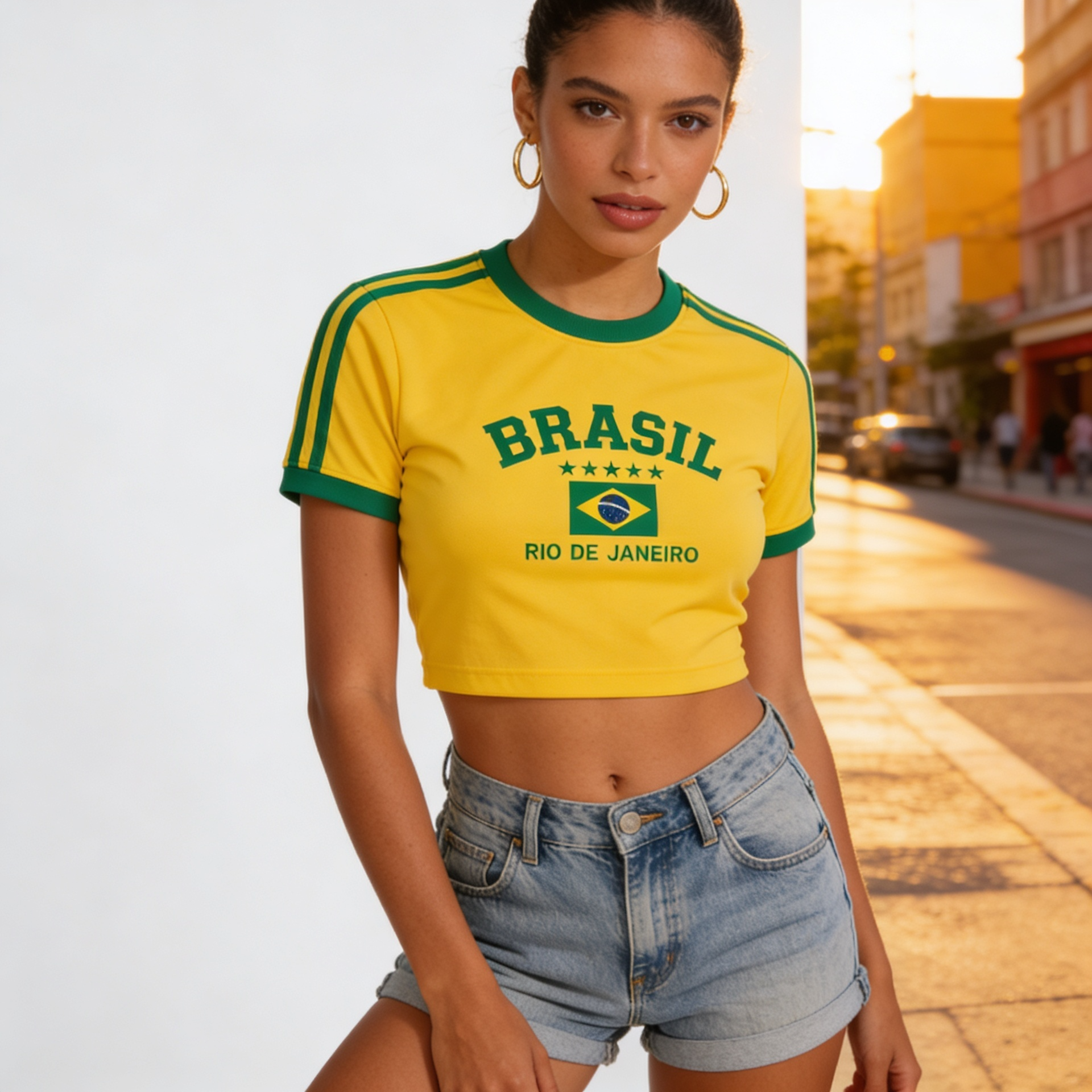 Camisa Retro Brasil Amarela