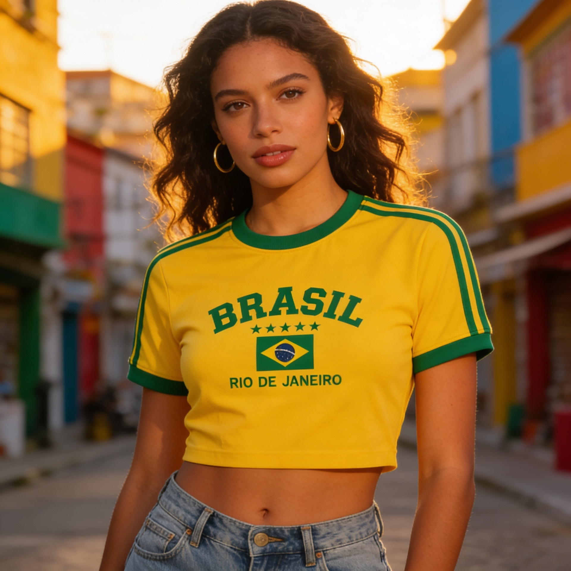 Camisa Retro Brasil Amarela